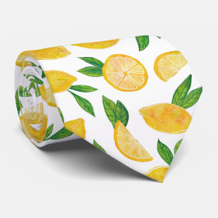 Cravate Motif de fruits citronnés au citron