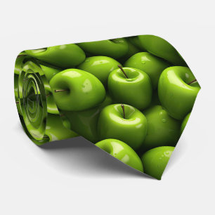 Cravate motif de fruits de pomme verte cool