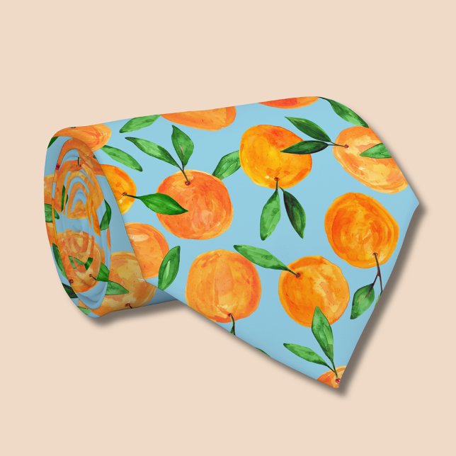 Cravate Motif de fruits d'oranges d'agrumes (Summer fruit, citrus orange fruit pattern neck tie)