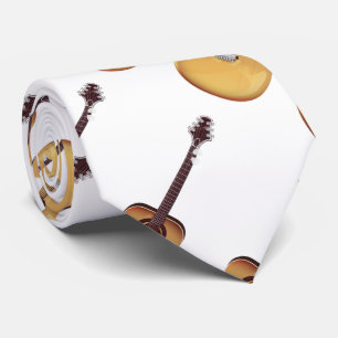 Cravate Motif de guitare acoustique
