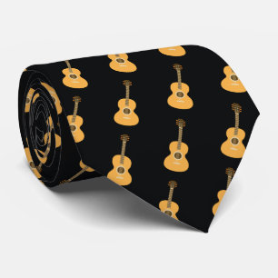 Cravate Motif de guitare acoustique marron Instrument de m