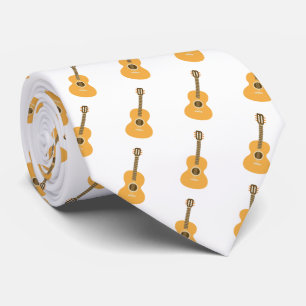 Cravate Motif de guitare acoustique marron Instrument de m