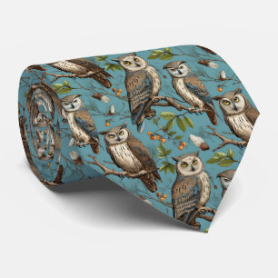 Cravate motif de hibou cool carrelé