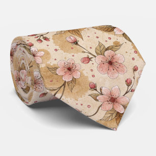 Cravate Motif de housse de café Fleur de Cerisier (10)