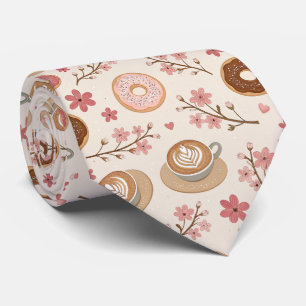 Cravate Motif de housse de café Fleur de Cerisier (3)