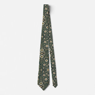 Cravate Motif de jardin aux marguerites vintage