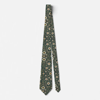 Cravate Motif de jardin aux marguerites vintage