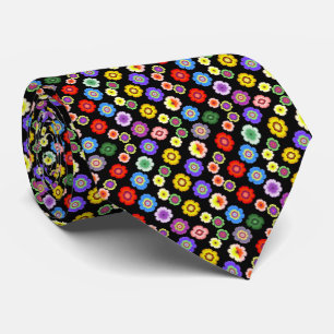 Cravate Motif de jardin fleuri coloré