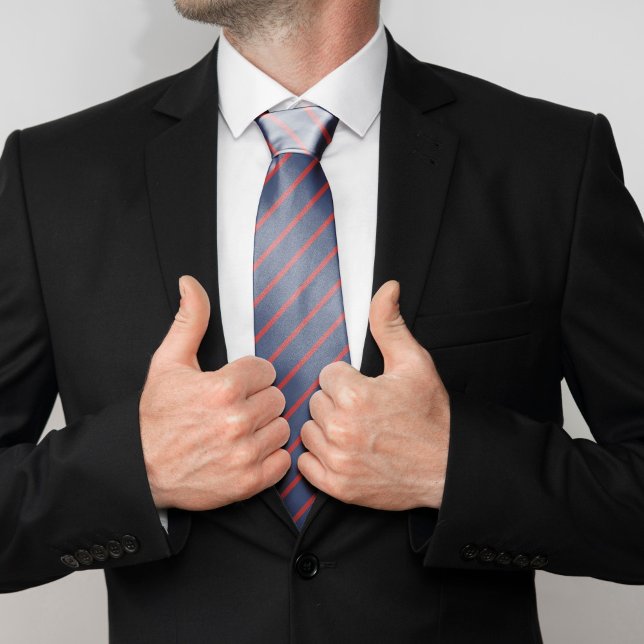 Cravate Motif de la Marine Blue and Red Stripes (Créateur téléchargé)