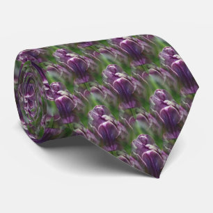 Cravate Motif de la nature des fleurs de tulipe violet