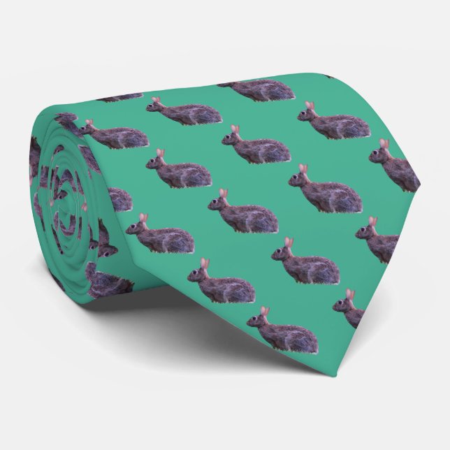 Cravate Motif de lapin Brown (Roulé)
