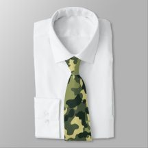 Cravate Motif de l'armée Green Camo