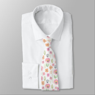 Cravate Motif de ligne florale abstrait moderne (2)