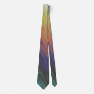 Cravate Motif de lignes ondulées colorées violet orange