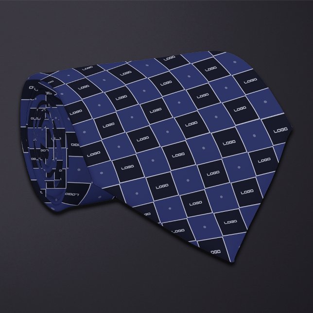 Cravate Motif de logo à damier bleu (Créateur téléchargé)