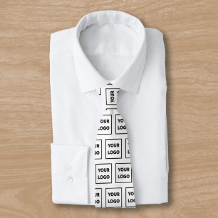 Cravate Motif de logo professionnel personnalisé sur blanc