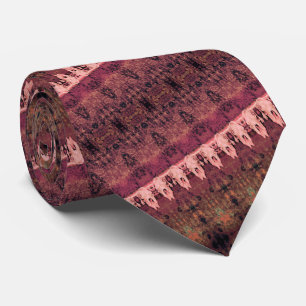 Cravate Motif de l'Ouest tribal Brown Pink Bull Cow Crâne