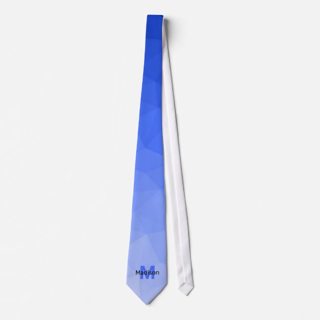 Cravate Motif de maillage de géométrie bleu foncé (Devant)