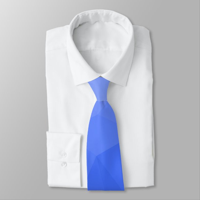 Cravate Motif de maille géométrique à dégradé bleu foncé (Attaché)