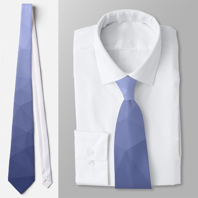 Cravate Motif de maille géométrique à dégradé de bleu gris (Créateur téléchargé)