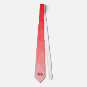 Cravate Motif de maille géométrique à dégradé rouge Monogr