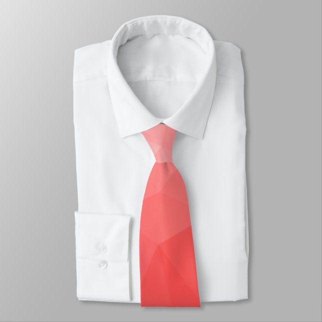 Cravate Motif de maille géométrique à dégradé rouge sur 2  (Attaché)
