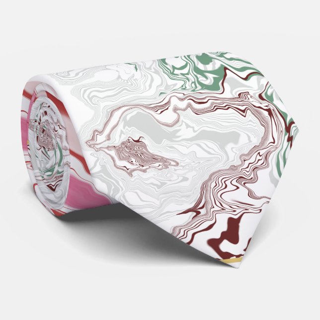Cravate Motif de marbre coloré (Roulé)