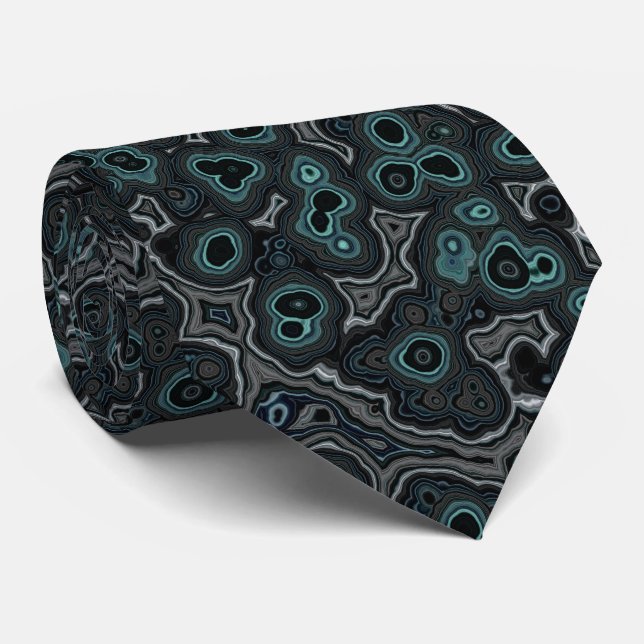 Cravate Motif de marbre granit de gris sarcelle foncé mode (Roulé)
