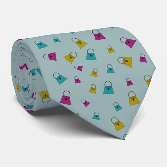 Cravate Motif de mini sac à main à nouer (Roulé)