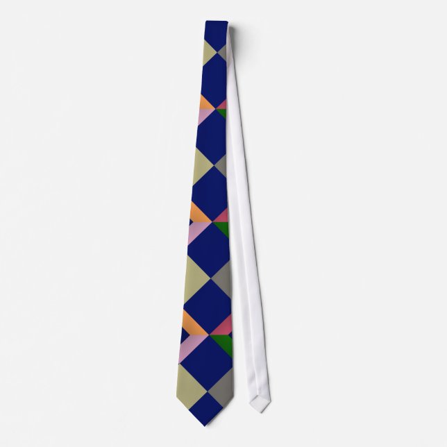 Cravate Motif de mosaïque géométrique #2 (Devant)