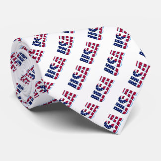 Cravate Motif de mot de drapeau des Etats-Unis
