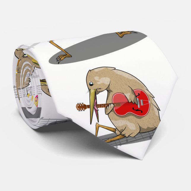 Cravate Motif de musique de Kiwi NZ (Roulé)