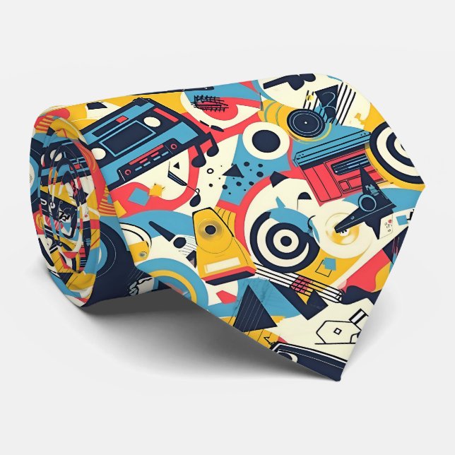 Cravate motif de musique des années 80 cool (Roulé)