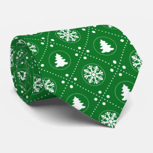 Cravate Motif de Noël classique Green Festive