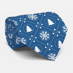 Cravate Motif de Noël Classy Blue