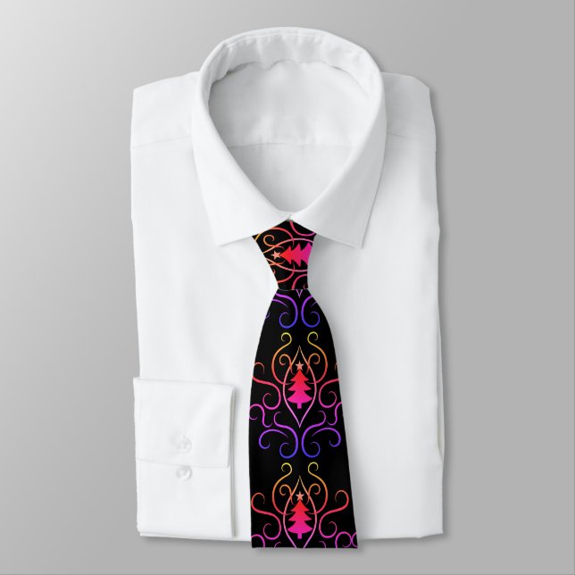 Cravate Motif de Noël coloré (Attaché)