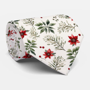 Cravate Motif de Noël élégant blanc et vert