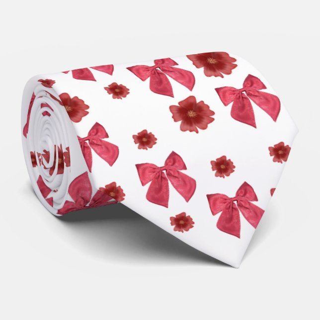 Cravate motif de noeud rouge (Roulé)