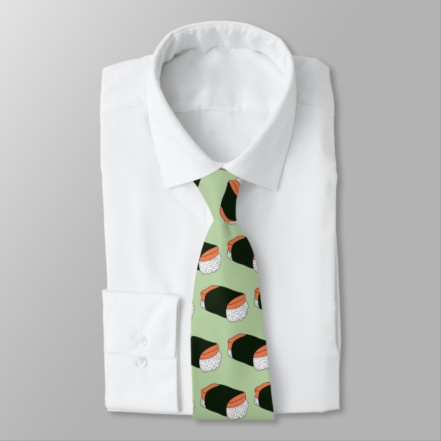 Cravate Motif de nourriture de sushi Musubi hawaïen (Attaché)