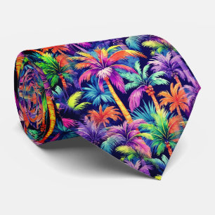 Cravate Motif de palmiers tropicaux hawaïens