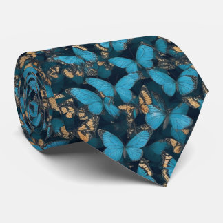 Cravate Motif de papillon bleu