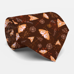 Cravate motif de papillon orange magnifique