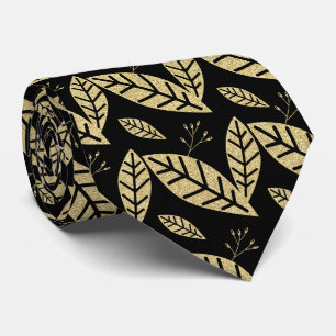 Cravate Motif de Parties scintillant noir et or