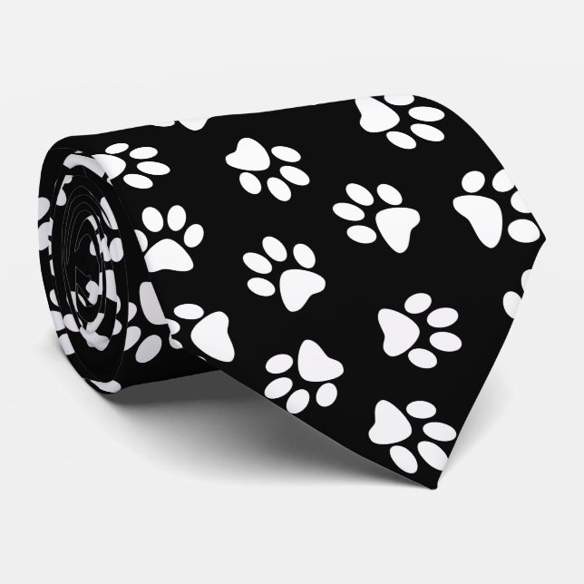 Cravate Motif De Pâtes, Patrouilles De Chien, Paws Blanche (Roulé)