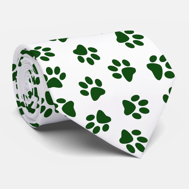 Cravate Motif De Pâtes, Patrouilles De Chiens, Paws Vertes (Roulé)