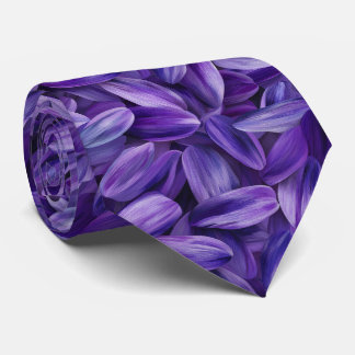 Cravate Motif de Pétales de Fleur de Lavande