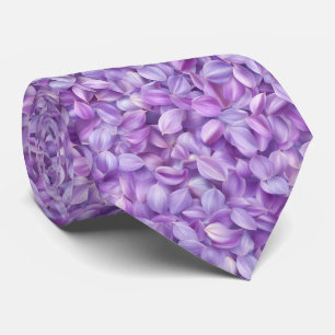 Cravate Motif de Pétales de Fleur de Lavande Douce