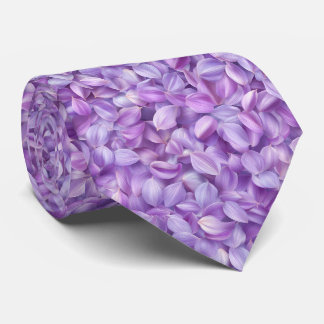 Cravate Motif de Pétales de Fleur de Lavande Douce