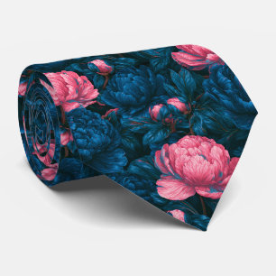 Cravate Motif de pivoines Mariage d'automne du mari
