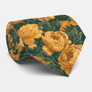Cravate Motif de pivoines Père Marié Été Mariage